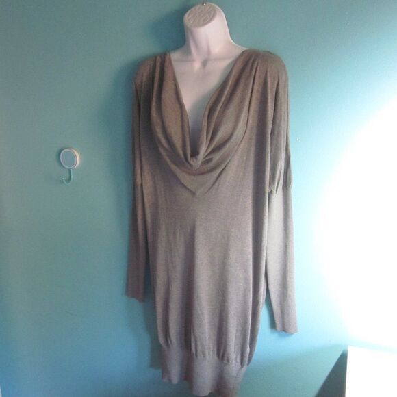 NEW! Gwen Stefani L. A. M. B. Size L Gray Knit Pullover Cocoon Dress New w Tags - Picture 1 of 13